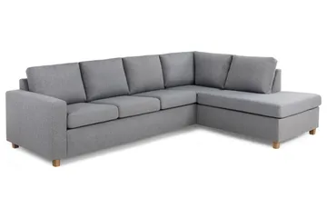 Crazy 4-sits Högervänd L-formad Schäslongsoffa i Tyg - Grå - Products - Möbler - Soffa - Divansoffa & schäslongsoffa - 3 sits soffa med divan