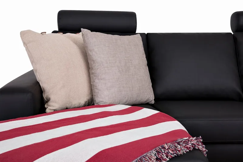 Crazy 4-sits Högervänd U-formad Large Soffa med Divan och Schäslong i Konstläder - Svart - Products - Möbler - Soffa - Divansoffa & schäslongsoffa - 4 sits soffa med divan