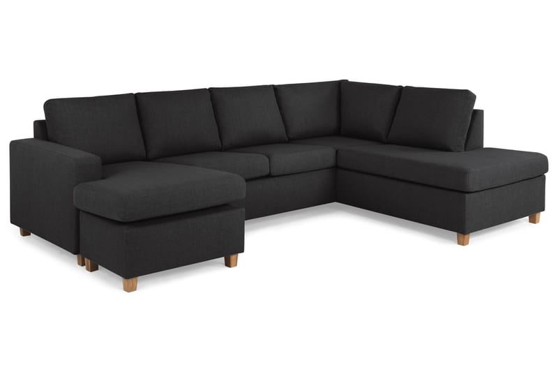 Crazy 4-sits Högervänd U-formad Large Soffa med Divan och Schäslong i Tyg - Antracit - Products - Möbler - Soffa - Divansoffa & schäslongsoffa - 4 sits soffa med divan