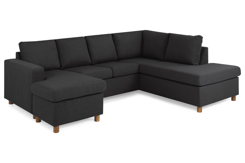 Crazy 4-sits Högervänd U-formad Large Soffa med Divan och Schäslong i Tyg - Antracit - Products - Möbler - Soffa - Divansoffa & schäslongsoffa - 3 sits soffa med divan