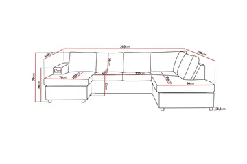 Crazy 4-sits Högervänd U-formad Large Soffa med Divan och Schäslong i Tyg - Antracit - Products - Möbler - Soffa - Divansoffa & schäslongsoffa - 4 sits soffa med divan