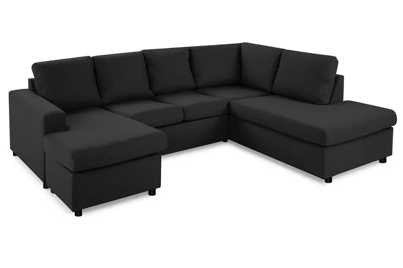 Crazy 4-sits Högervänd U-formad Large Soffa med Divan och Schäslong i Tyg - Antracit - Products - Möbler - Soffa - Divansoffa & schäslongsoffa - 3 sits soffa med divan