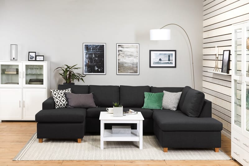 Crazy 4-sits Högervänd U-formad Large Soffa med Divan och Schäslong i Tyg - Antracit - Products - Möbler - Soffa - Divansoffa & schäslongsoffa - 4 sits soffa med divan