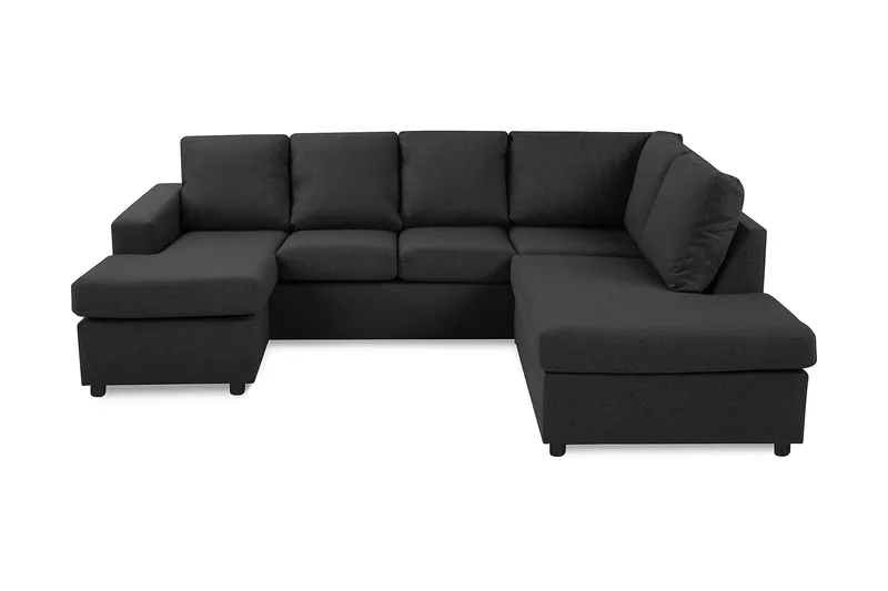Crazy 4-sits Högervänd U-formad Large Soffa med Divan och Schäslong i Tyg - Antracit - Products - Möbler - Soffa - Divansoffa & schäslongsoffa - 3 sits soffa med divan