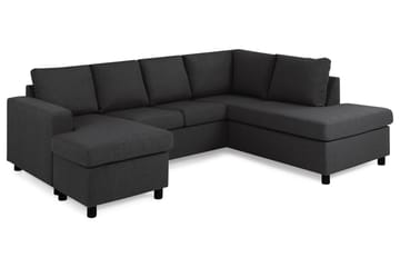 Crazy 4-sits Högervänd U-formad Large Soffa med Divan och Schäslong i Tyg - Antracit - Products - Möbler - Soffa - Divansoffa & schäslongsoffa - 3 sits soffa med divan