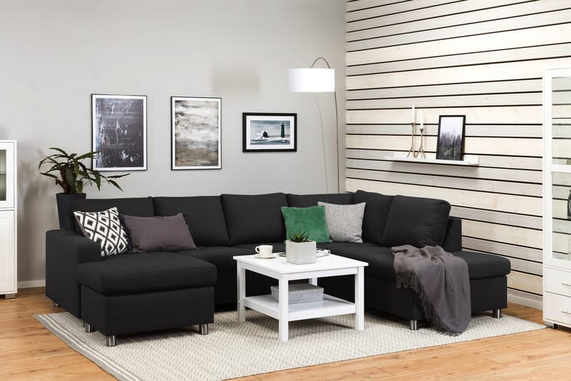 Crazy 4-sits Högervänd U-formad Large Soffa med Divan och Schäslong i Tyg - Antracit - Products - Möbler - Soffa - Divansoffa & schäslongsoffa - 4 sits soffa med divan
