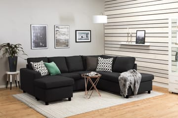 Crazy 4-sits Högervänd U-formad Large Soffa med Divan och Schäslong i Tyg - Antracit - Products - Möbler - Soffa - Divansoffa & schäslongsoffa - 3 sits soffa med divan