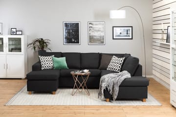 Crazy 4-sits Högervänd U-formad Large Soffa med Divan och Schäslong i Tyg - Antracit - Products - Möbler - Soffa - Divansoffa & schäslongsoffa - 3 sits soffa med divan