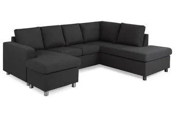 Crazy 4-sits Högervänd U-formad Large Soffa med Divan och Schäslong i Tyg - Antracit - Products - Möbler - Soffa - Divansoffa & schäslongsoffa - 3 sits soffa med divan