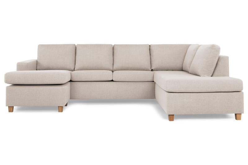 Crazy 4-sits Högervänd U-formad Large Soffa med Divan och Schäslong i Tyg - Beige - Products - Möbler - Soffa - Divansoffa & schäslongsoffa - 4 sits soffa med divan
