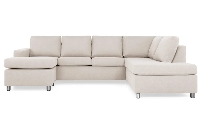 Crazy 4-sits Högervänd U-formad Large Soffa med Divan och Schäslong i Tyg - Beige - Products - Möbler - Soffa - Divansoffa & schäslongsoffa - 4 sits soffa med divan