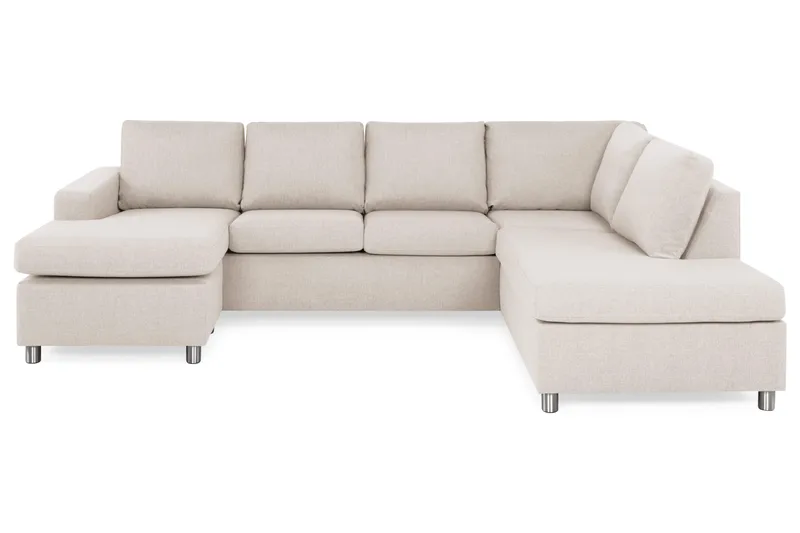 Crazy 4-sits Högervänd U-formad Large Soffa med Divan och Schäslong i Tyg - Beige - Products - Möbler - Soffa - Divansoffa & schäslongsoffa - 4 sits soffa med divan