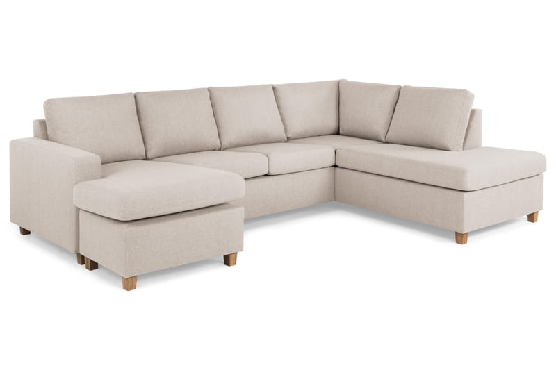 Crazy 4-sits Högervänd U-formad Large Soffa med Divan och Schäslong i Tyg - Beige - Products - Möbler - Soffa - Divansoffa & schäslongsoffa - 4 sits soffa med divan