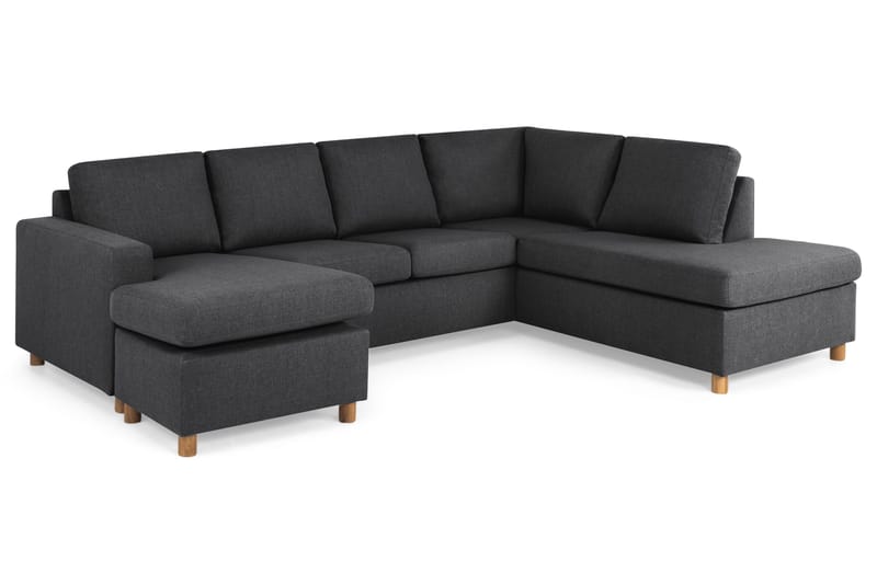 Crazy 4-sits Högervänd U-formad Large Soffa med Divan och Schäslong i Tyg - Mörkgrå - Products - Möbler - Soffa - Divansoffa & schäslongsoffa - 4 sits soffa med divan