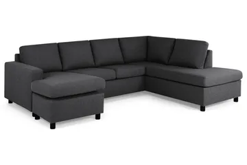 Crazy 4-sits Högervänd U-formad Large Soffa med Divan och Schäslong i Tyg - Mörkgrå - Products - Möbler - Soffa - Divansoffa & schäslongsoffa - 4 sits soffa med divan