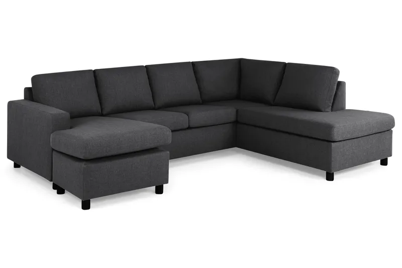 Crazy 4-sits Högervänd U-formad Large Soffa med Divan och Schäslong i Tyg - Mörkgrå - Products - Möbler - Soffa - Divansoffa & schäslongsoffa - 4 sits soffa med divan