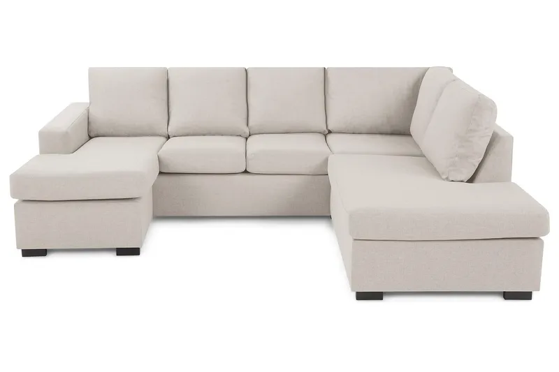 Crazy 4-sits Högervänd U-formad Small Soffa med Divan och Schäslong i Tyg - Beige - Products - Möbler - Soffa - Divansoffa & schäslongsoffa - 4 sits soffa med divan