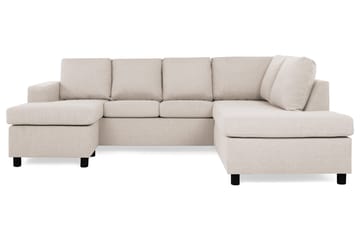 Crazy 4-sits Högervänd U-formad Small Soffa med Divan och Schäslong i Tyg - Beige - Products - Möbler - Soffa - Divansoffa & schäslongsoffa - 4 sits soffa med divan