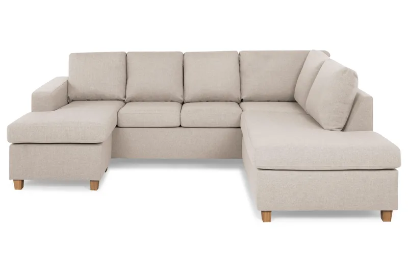 Crazy 4-sits Högervänd U-formad Small Soffa med Divan och Schäslong i Tyg - Beige - Products - Möbler - Soffa - Divansoffa & schäslongsoffa - 4 sits soffa med divan