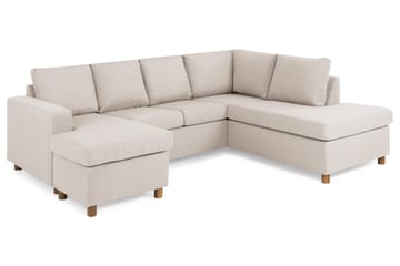 Crazy 4-sits Högervänd U-formad Small Soffa med Divan och Schäslong i Tyg - Beige - Products - Möbler - Soffa - Divansoffa & schäslongsoffa - 4 sits soffa med divan
