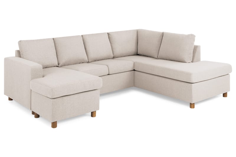 Crazy 4-sits Högervänd U-formad Small Soffa med Divan och Schäslong i Tyg - Beige - Products - Möbler - Soffa - Divansoffa & schäslongsoffa - 4 sits soffa med divan
