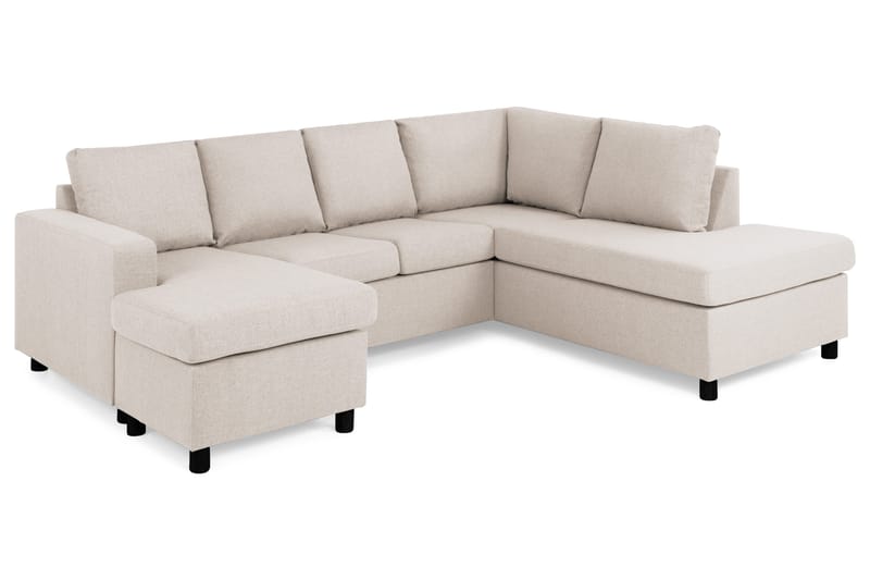 Crazy 4-sits Högervänd U-formad Small Soffa med Divan och Schäslong i Tyg - Beige - Products - Möbler - Soffa - Divansoffa & schäslongsoffa - 4 sits soffa med divan