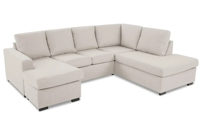 Crazy 4-sits Högervänd U-formad Small Soffa med Divan och Schäslong i Tyg - Beige - Products - Möbler - Soffa - Divansoffa & schäslongsoffa - 4 sits soffa med divan