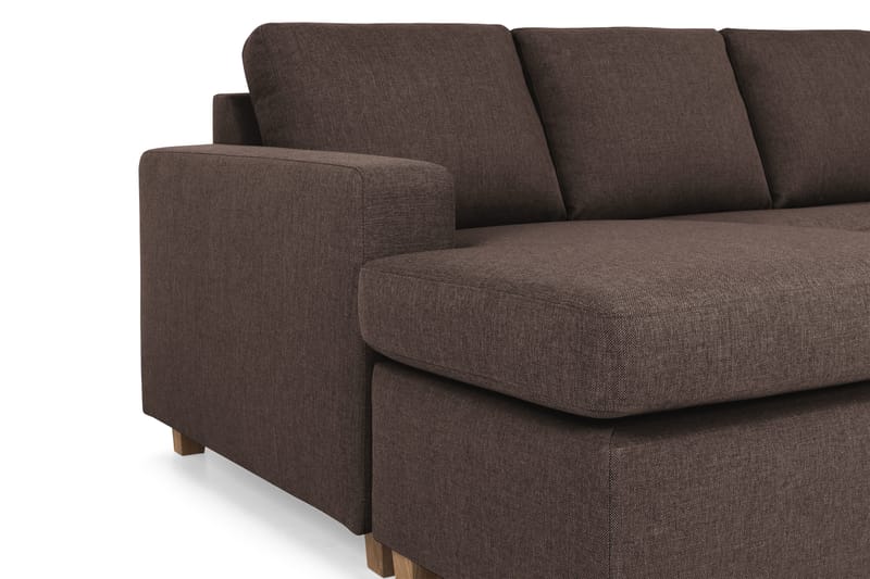 Crazy 4-sits Högervänd U-formad Small Soffa med Divan och Schäslong i Tyg - Brun - Products - Möbler - Soffa - Divansoffa & schäslongsoffa - 3 sits soffa med divan
