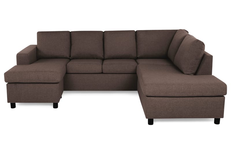 Crazy 4-sits Högervänd U-formad Small Soffa med Divan och Schäslong i Tyg - Brun - Products - Möbler - Soffa - Divansoffa & schäslongsoffa - 3 sits soffa med divan
