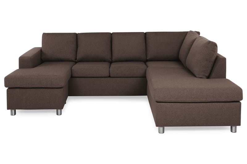 Crazy 4-sits Högervänd U-formad Small Soffa med Divan och Schäslong i Tyg - Brun - Products - Möbler - Soffa - Divansoffa & schäslongsoffa - 3 sits soffa med divan