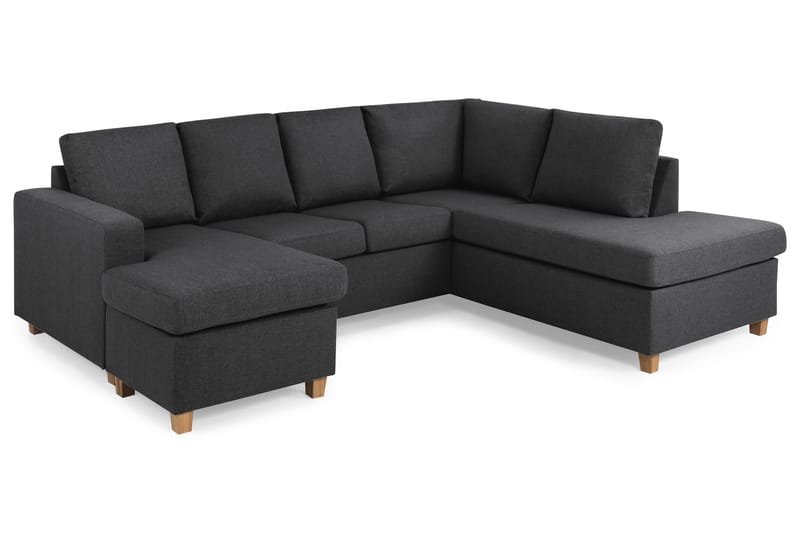 Crazy 4-sits Högervänd U-formad Small Soffa med Divan och Schäslong i Tyg - Mörkgrå - Products - Möbler - Soffa - Divansoffa & schäslongsoffa - 3 sits soffa med divan