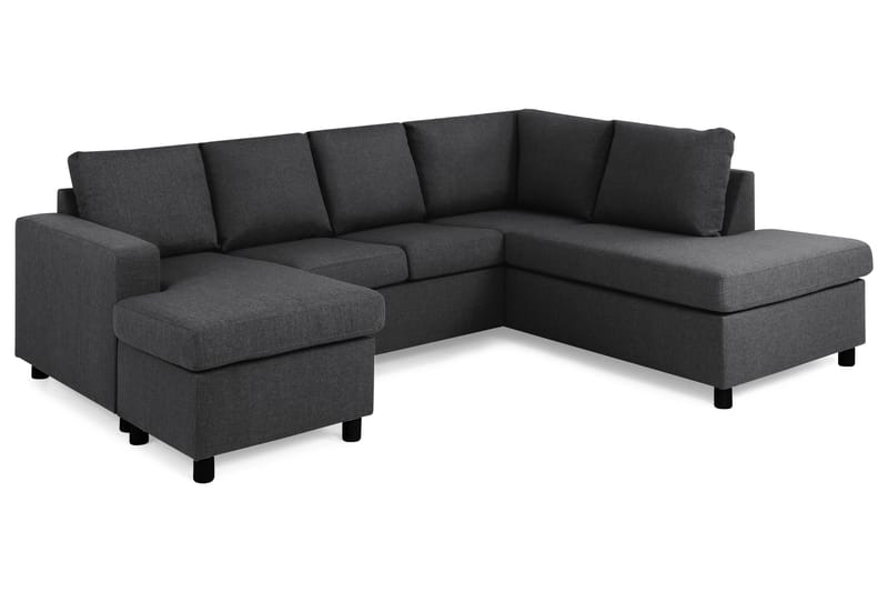 Crazy 4-sits Högervänd U-formad Small Soffa med Divan och Schäslong i Tyg - Mörkgrå - Products - Möbler - Soffa - Divansoffa & schäslongsoffa - 3 sits soffa med divan