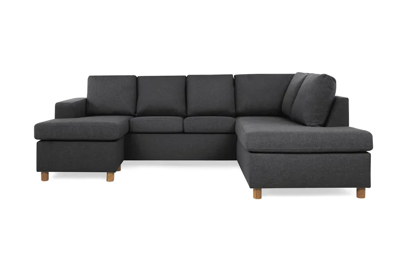 Crazy 4-sits Högervänd U-formad Small Soffa med Divan och Schäslong i Tyg - Mörkgrå - Products - Möbler - Soffa - Divansoffa & schäslongsoffa - 3 sits soffa med divan