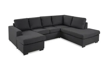 Crazy 4-sits Högervänd U-formad Small Soffa med Divan och Schäslong i Tyg - Mörkgrå - Products - Möbler - Soffa - Divansoffa & schäslongsoffa - 3 sits soffa med divan