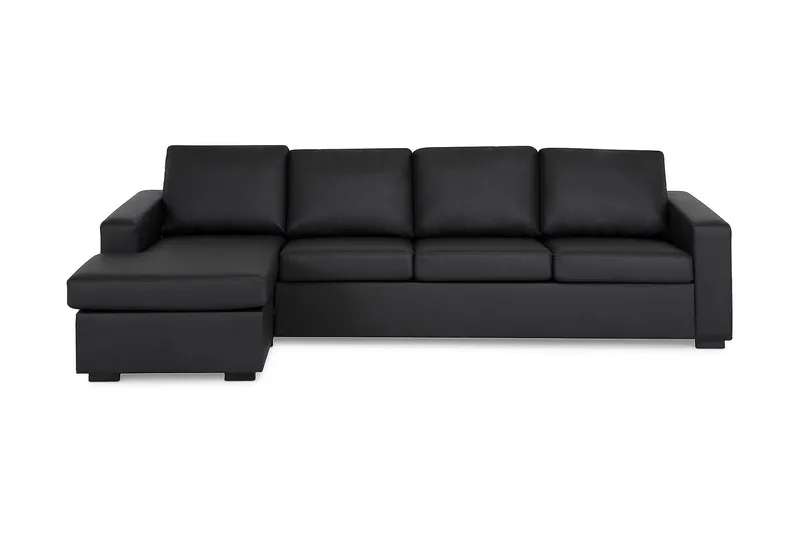 Crazy 4-sits Vändbar L-formad Divansoffa i Konstläder - Svart - Products - Möbler - Soffa - Divansoffa & schäslongsoffa - 4 sits soffa med divan