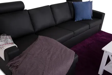 Crazy 4-sits Vändbar L-formad Divansoffa i Konstläder - Svart - Products - Möbler - Soffa - Divansoffa & schäslongsoffa - 4 sits soffa med divan