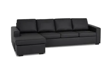 Crazy 4-sits Vändbar L-formad Divansoffa i Konstläder - Svart - Products - Möbler - Soffa - Divansoffa & schäslongsoffa - 4 sits soffa med divan