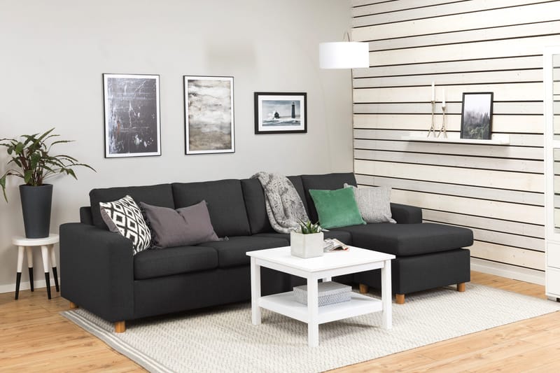 Crazy 4-sits Vändbar L-formad Divansoffa i Tyg - Antracit - Products - Möbler - Soffa - Divansoffa & schäslongsoffa - 4 sits soffa med divan
