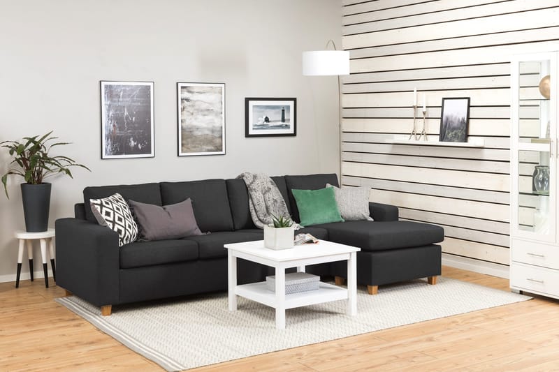 Crazy 4-sits Vändbar L-formad Divansoffa i Tyg - Antracit - Products - Möbler - Soffa - Divansoffa & schäslongsoffa - 4 sits soffa med divan