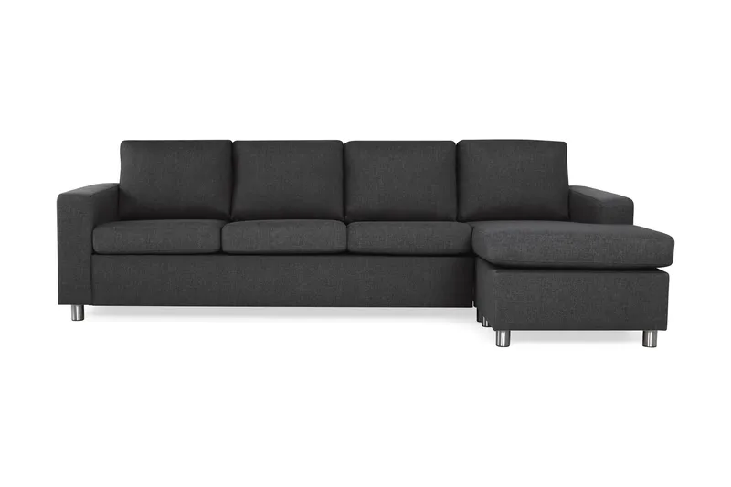 Crazy 4-sits Vändbar L-formad Divansoffa i Tyg - Antracit - Products - Möbler - Soffa - Divansoffa & schäslongsoffa - 4 sits soffa med divan