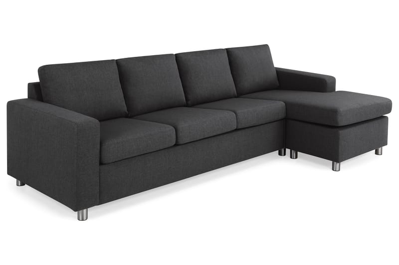 Crazy 4-sits Vändbar L-formad Divansoffa i Tyg - Antracit - Products - Möbler - Soffa - Divansoffa & schäslongsoffa - 4 sits soffa med divan