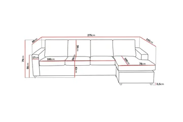 Crazy 4-sits Vändbar L-formad Divansoffa i Tyg - Antracit - Products - Möbler - Soffa - Divansoffa & schäslongsoffa - 4 sits soffa med divan