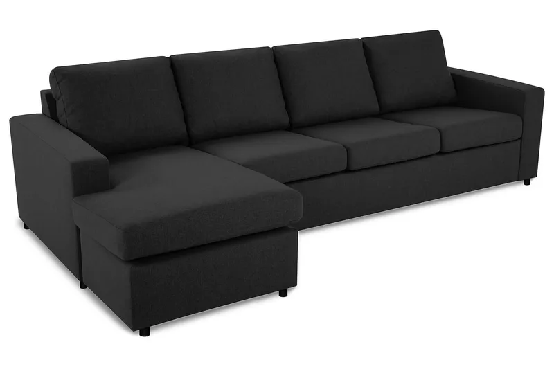 Crazy 4-sits Vändbar L-formad Divansoffa i Tyg - Antracit - Products - Möbler - Soffa - Divansoffa & schäslongsoffa - 4 sits soffa med divan
