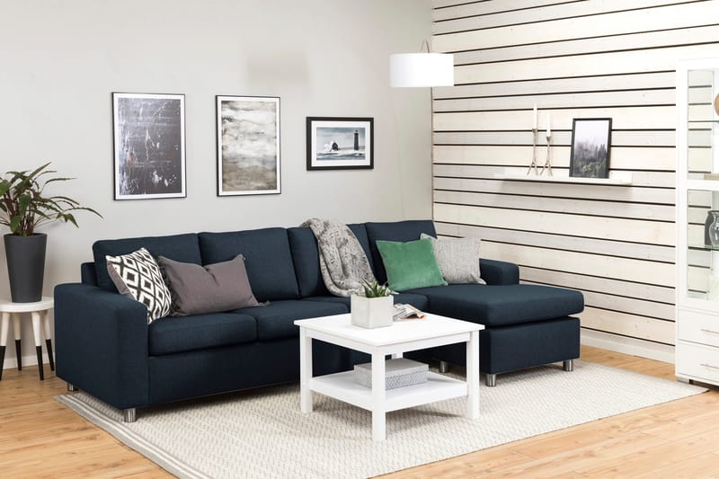Crazy 4-sits Vändbar L-formad Divansoffa i Tyg - Blå - Products - Möbler - Soffa - Divansoffa & schäslongsoffa - 4 sits soffa med divan