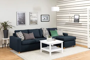 Crazy 4-sits Vändbar L-formad Divansoffa i Tyg - Blå - Products - Möbler - Soffa - Divansoffa & schäslongsoffa - 4 sits soffa med divan