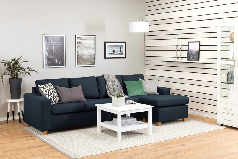 Crazy 4-sits Vändbar L-formad Divansoffa i Tyg - Blå - Products - Möbler - Soffa - Divansoffa & schäslongsoffa - 4 sits soffa med divan