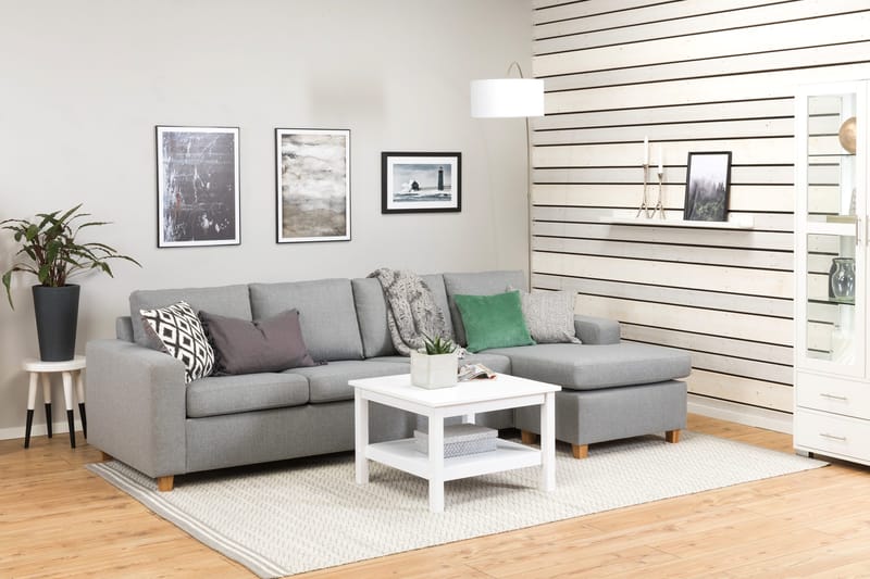 Crazy 4-sits Vändbar L-formad Divansoffa i Tyg - Grå - Products - Möbler - Soffa - Divansoffa & schäslongsoffa - 4 sits soffa med divan