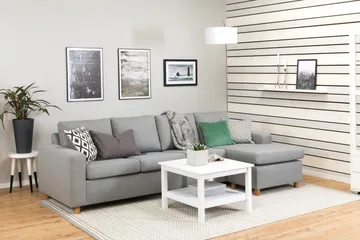 Crazy 4-sits Vändbar L-formad Divansoffa i Tyg - Grå - Products - Möbler - Soffa - Divansoffa & schäslongsoffa - 4 sits soffa med divan