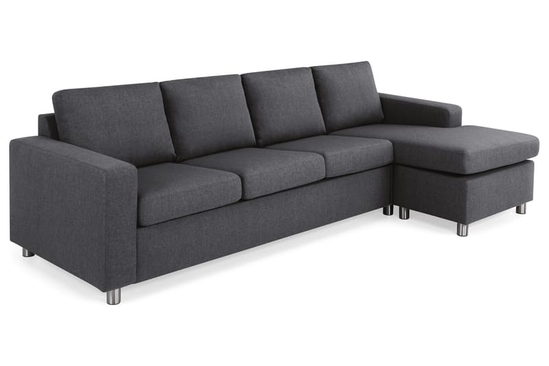 Crazy 4-sits Vändbar L-formad Divansoffa i Tyg - Mörkgrå - Products - Möbler - Soffa - Divansoffa & schäslongsoffa - 4 sits soffa med divan