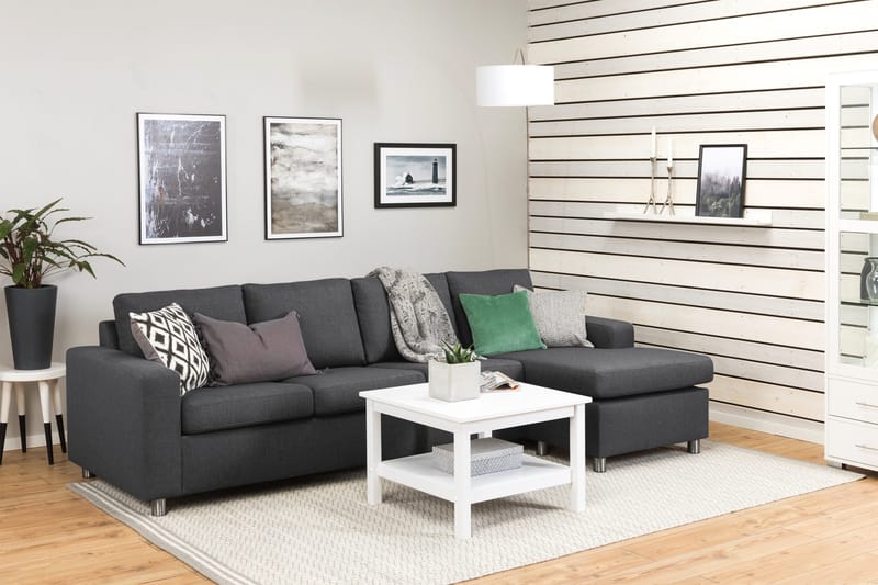 Crazy 4-sits Vändbar L-formad Divansoffa i Tyg - Mörkgrå - Products - Möbler - Soffa - Divansoffa & schäslongsoffa - 4 sits soffa med divan